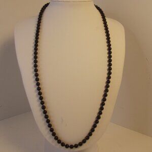 Vintage Oops A Daisy  Black Gold Jade necklace Round Beads